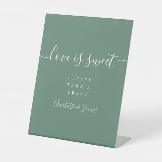 Signe De Table Eucalyptus Green Script L'amour est un doux cadeau (Recto)
