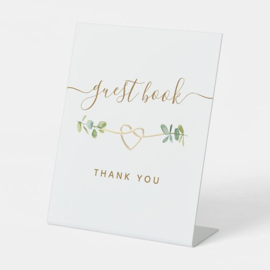 Signe De Table Éucalyptus Mariage Livre d'invité Signal de piédes (Recto)