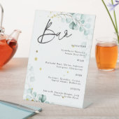 Signe De Table Eucalyptus Moderne Mariage Bar à cocktails Signal (In SItu)