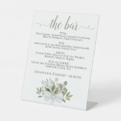 Signe De Table Eucalyptus Rustique Le Bar Boissons Menu Mariage (Recto)