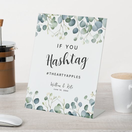 Signe De Table Eucalyptus sur les médias sociaux, mariage avec un (In SItu)