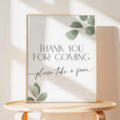 Signe De Table Eucalyptus Thank You for Coming Pedestal Sign