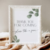 Signe De Table Eucalyptus Thank You for Coming Pedestal Sign