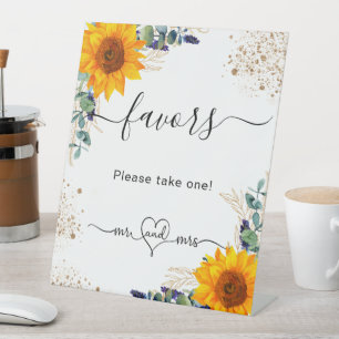 Signe De Table Eucalyptus tournesol mariage faveurs clients