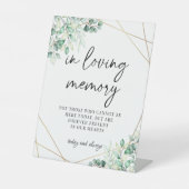 Signe De Table Eucalyptus verdoyant en Mariage de mémoire d'amour (Recto)