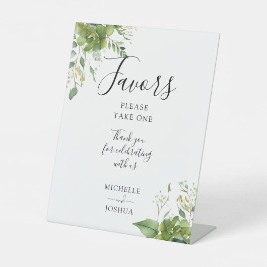 Signe De Table Eucalyptus Verdure Botanique Elégant Faveurs (Recto)