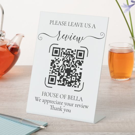 Signe De Table Évaluation de QR Code d'Écriture Élégante (In SItu)