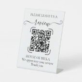 Signe De Table Évaluation de QR Code d'Écriture Élégante (Recto)