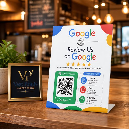 Signe De Table Évaluez-Nous Sur Google Code QR