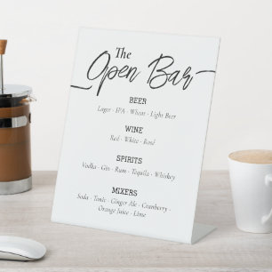 Signe De Table Événement avec Bar Ouvert Moderne