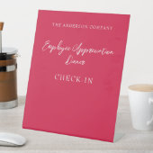 Signe De Table Événement d'appréciation de l'employé rouge (In SItu)