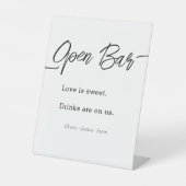 Signe De Table Événement Simple Bar Ouvert Mariage Script Moderne (Recto)