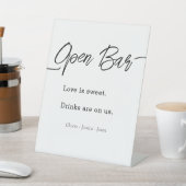 Signe De Table Événement Simple Bar Ouvert Mariage Script Moderne (In SItu)