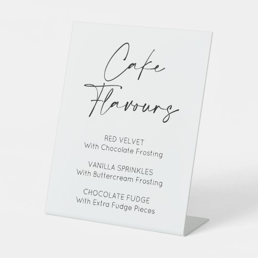 Signe De Table Événements Mariages Cake Flavours (Recto)