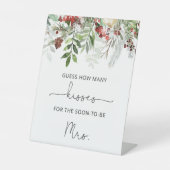 Signe De Table Evergreen mariage devinez combien de baisers (Recto)