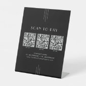 Signe De Table EVERLY Art Deco Black Business QR Code Scan To Pay (Recto)