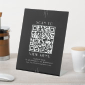 Signe De Table EVERLY Art Deco Black Restaurant Menu QR Code (In SItu)