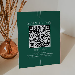 Signe De Table EVERLY Art Déco Émeraude Vert Entreprise Scanner P