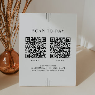 Signe De Table EVERLY Art Déco Entreprise 2 Applications Scan To