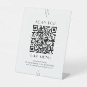 Signe De Table EVERLY Art Deco White Black Bar Menu QR Code (Recto)