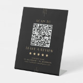 Signe De Table EVERLY Code QR Entreprise Or Noir Laissez un comme (Recto)
