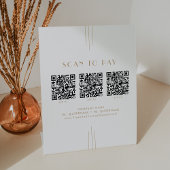 Signe De Table EVERLY Gold Art Deco Code QR Entreprise Analyse Po