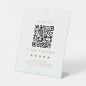 Signe De Table EVERLY Gold Deco Code QR Entreprise Laissez un avi (Recto)