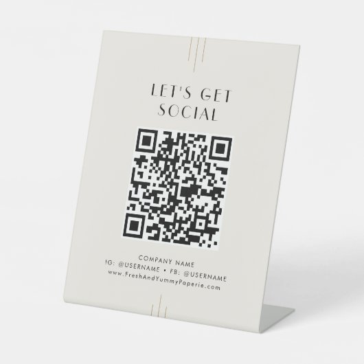 Signe De Table EVERLY Ivory Black Business Let's Get Social Media (Recto)