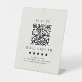 Signe De Table EVERLY Ivory Black Business QR Code Laissez un avi (Recto)