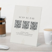 Signe De Table EVERLY Ivory Black Business QR Code Scan To Pay (In SItu)
