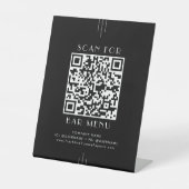 Signe De Table EVERLY Modern Art Deco Black Bar Menu QR Code (Recto)