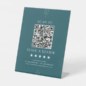 Signe De Table EVERLY Peacock Sarcelle Rétro Code QR Laissez un a (Recto)