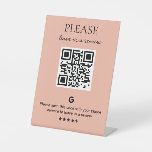 Signe De Table Examen du code QR d'entreprise