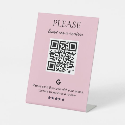 Signe De Table Examen du code QR d'entreprise (Recto)