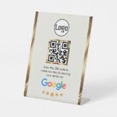 Signe De Table Examen Google du code QR d'entreprise personnalisé (Recto)