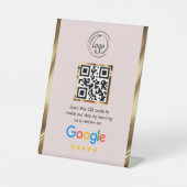 Signe De Table Examen Google du code QR d'entreprise personnalisé (Recto)