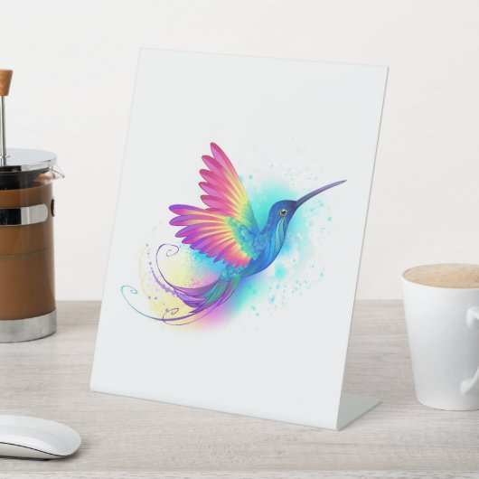 Signe De Table Exotic Rainbow Hummingbird (In SItu)