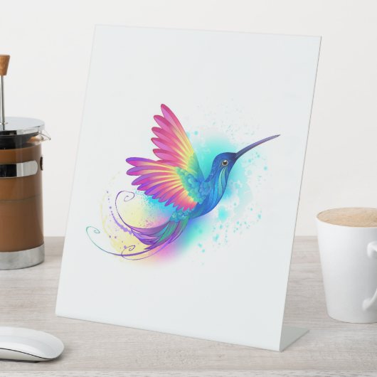 Signe De Table Exotic Rainbow Hummingbird (In SItu)