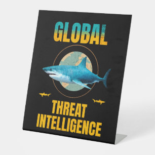 Signe De Table Expert en cybersécurité Requin Drôle