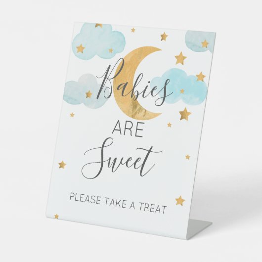 Signe De Table Expositor En L Moon & Stars Baby Shower Treat Sign (Recto)