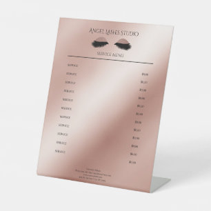 Signe De Table Extension des cils de Salon Rosegold