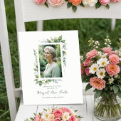 Signe De Table Exuberant Flower & Foliage Frame Wedding Memorial 