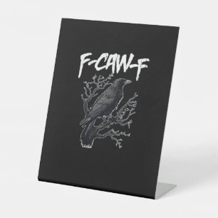 Signe De Table F-Caw-F Corbeau Drôle Minimaliste Propre