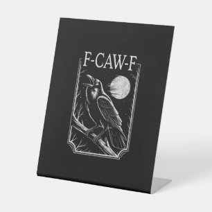 Signe De Table F-Caw-F Corbeau Minimal – Oiseau Gothique Rétro Dr
