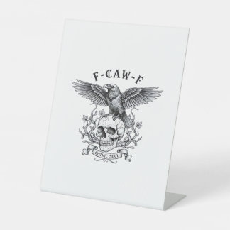 Signe De Table F-Caw-F Funny Crow Halloween Vintage Design