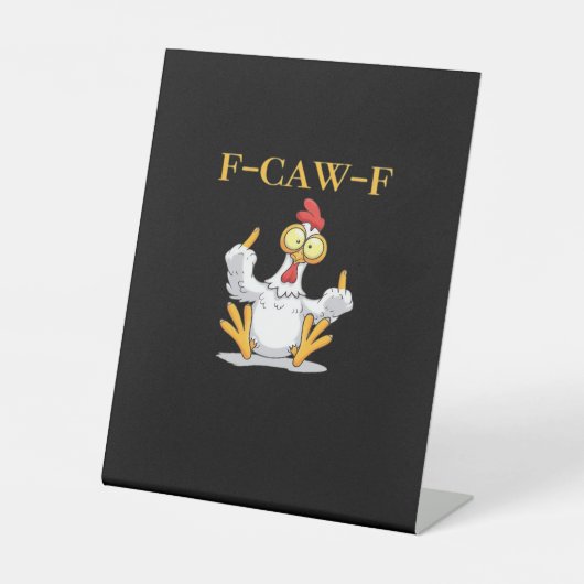 Signe De Table F-Caw-F Poulet Drôle Rétro Classique (Recto)
