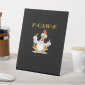 Signe De Table F-Caw-F Poulet Drôle Rétro Classique (In SItu)