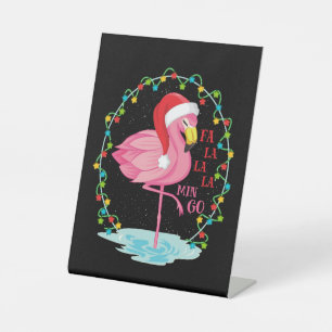 Signe De Table Fa La La La mingo Flamant rose pour Noël Noël No