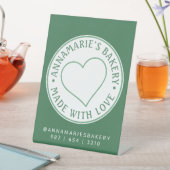 Signe De Table Fabriqué avec amour Coeur personnalisé Vert maison (In SItu)