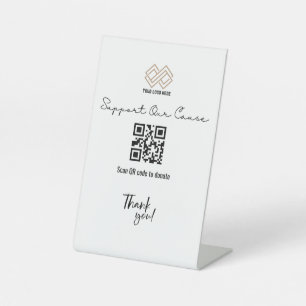 Signe De Table Faire un don à une bonne cause Code QR sans but lu